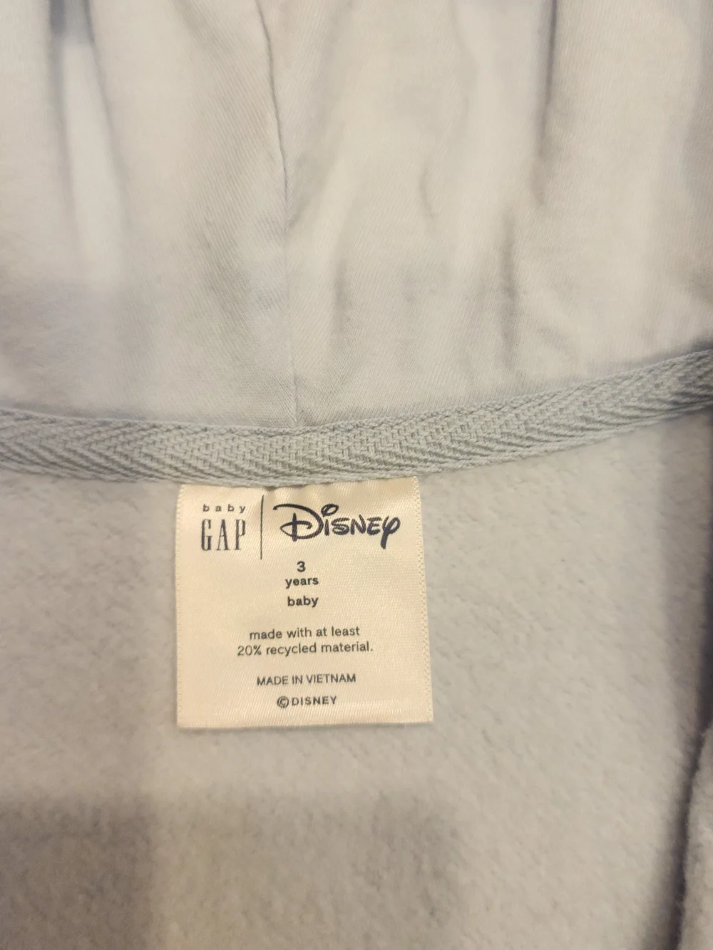 Disney GAP Girls 3T Hooded Zip Up Fleece Lined Swearshirt [V2]